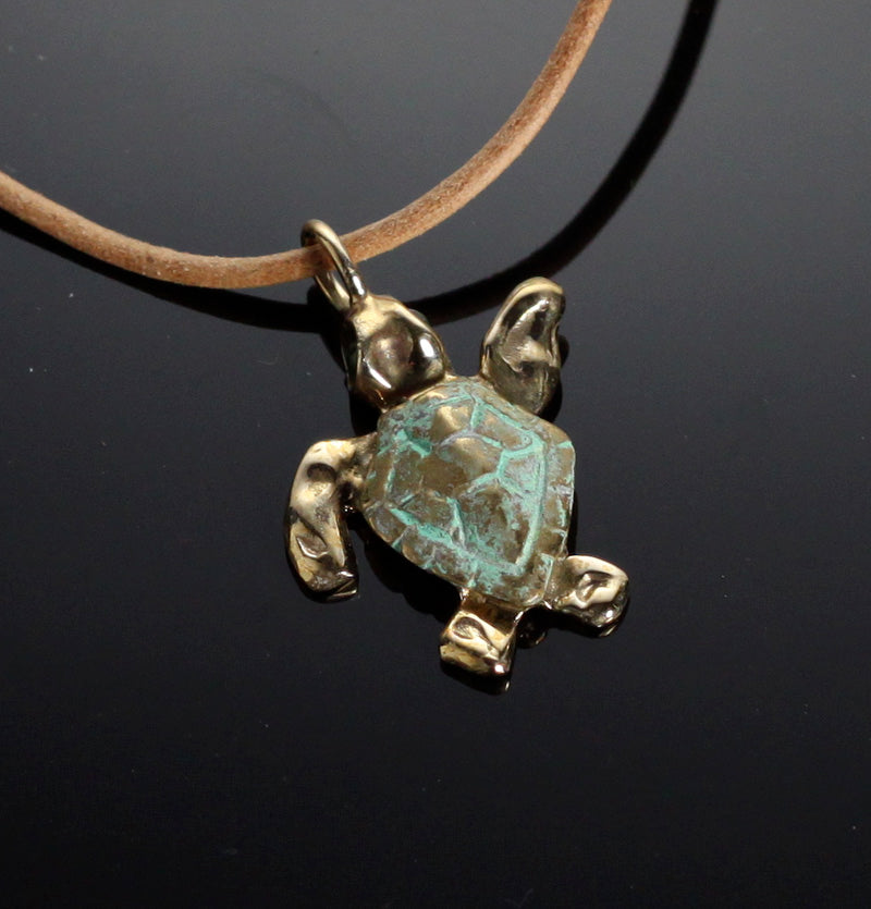 Turtle necklace ; womens flyfishing necklace