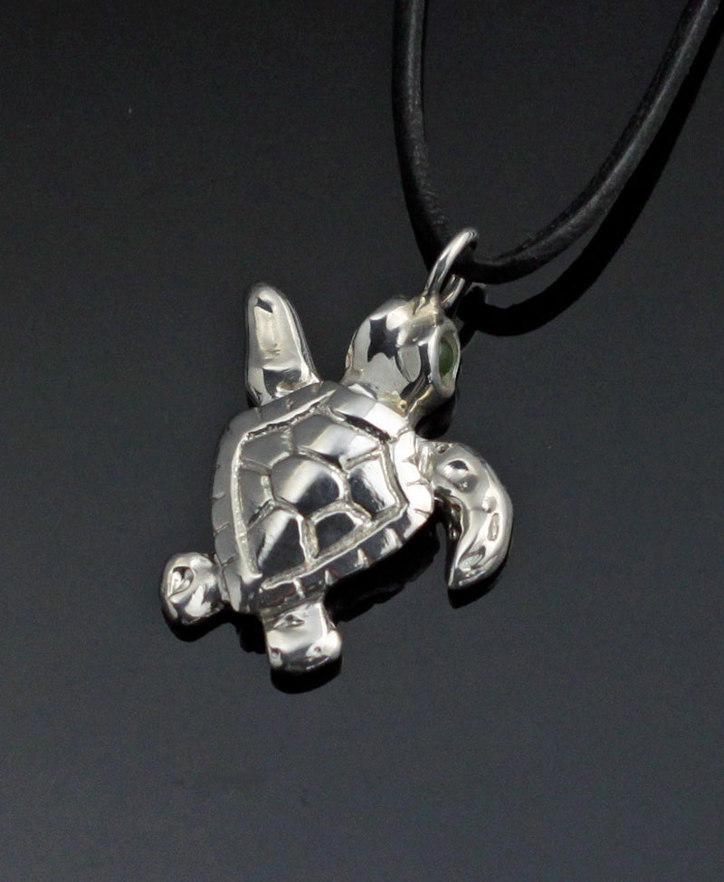 Turtle necklace ; womens flyfishing necklace