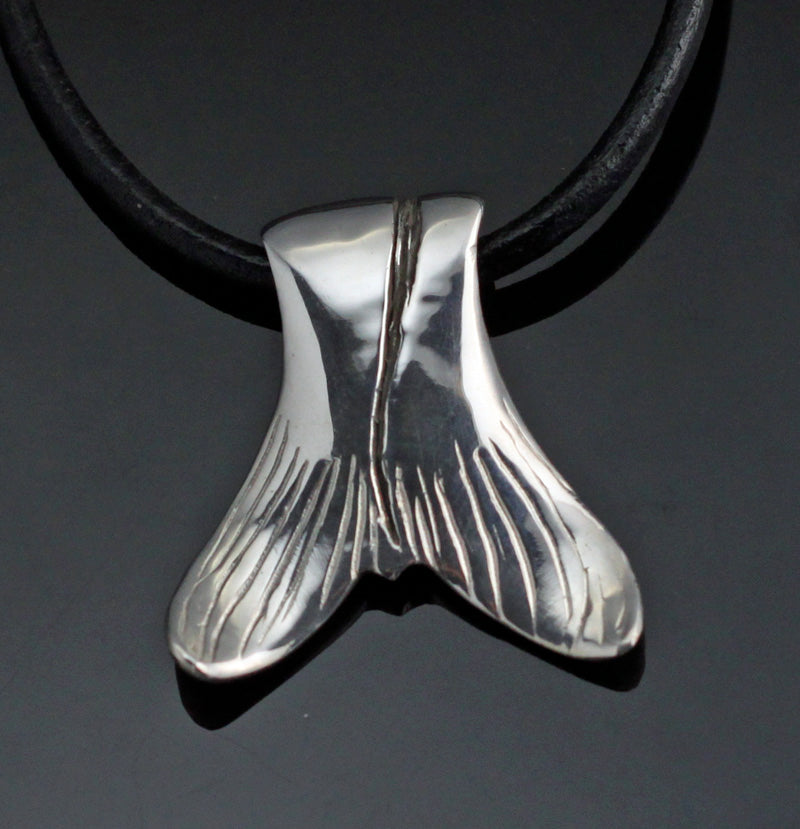 Snook tail necklace; womens flyfishing jewelry